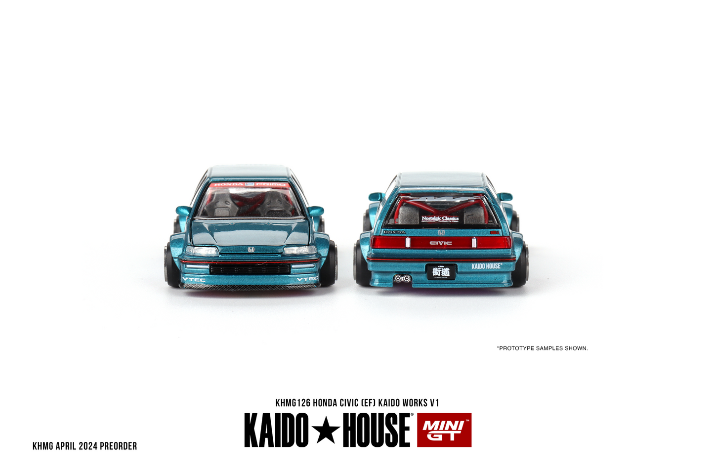 KAIDO HOUSE + MINI GT 1:64 Honda Civic (EF) Kaido Works V1 #126 Teal - AUSSIE diecast