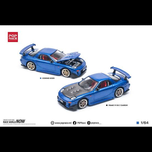 Pop Race Mazda RX-7 (FD3S) RE-AMEMIYA Widebody Metallic Blue - AUSSIE diecast