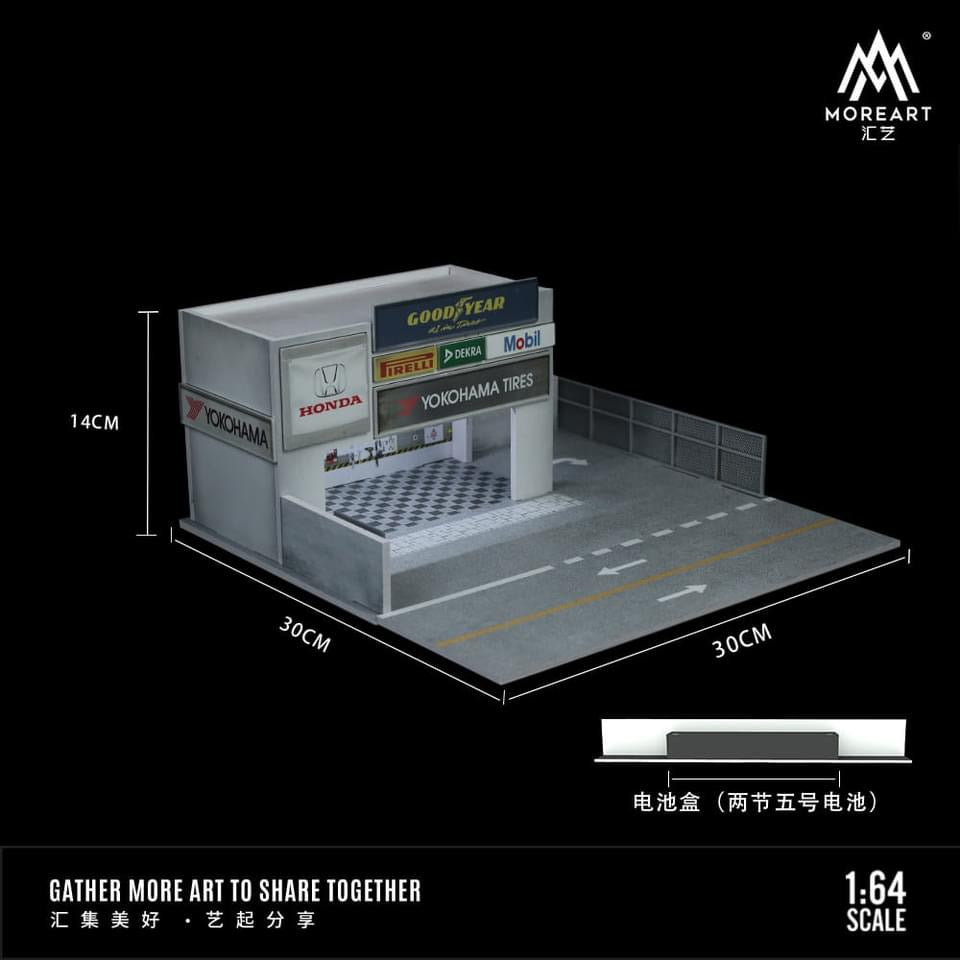 *PREORDER* MOREART Car Modification Shop 1:64 Diorama with LED Lighting - AUSSIE diecast