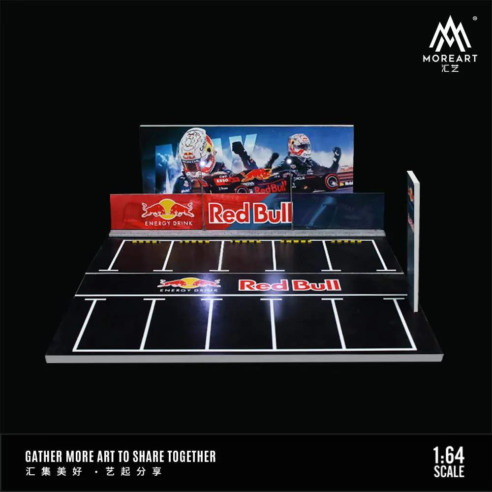 MOREART Red Bull Car Park Scene 1:64 Diorama with LED Lighting - AUSSIE diecast