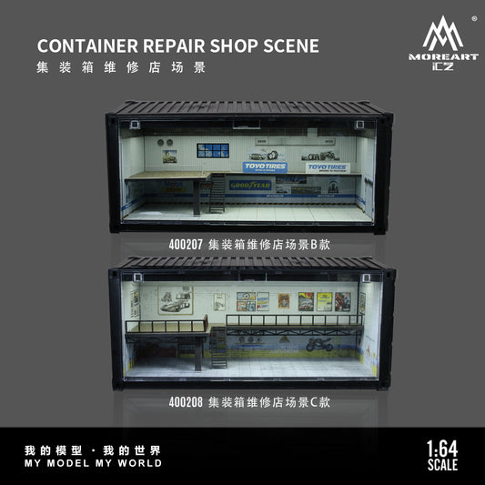 MOREART Container Repair Shop Scene B or C 1:64 Diorama with LED Lighting 400207 400208 - AUSSIE diecast