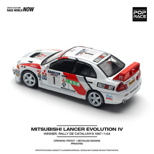 POP RACE Mitsubishi Lancer Evolution IV WINNER, RALLY DE CATALUNYA 1997 Aussie diecst