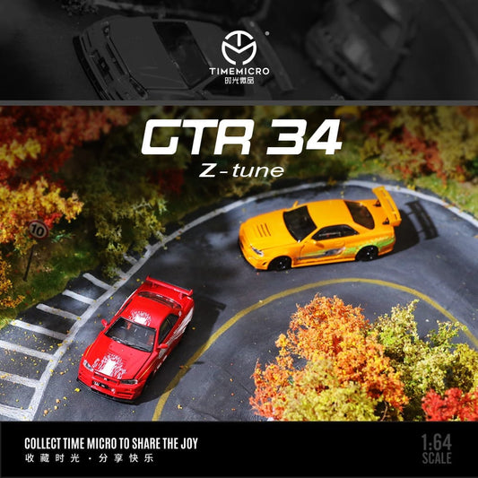 TIME MICRO 1:64 Nissan Skyline R34 GT-R Nismo Z-Tune FNF Red or FNF Orange