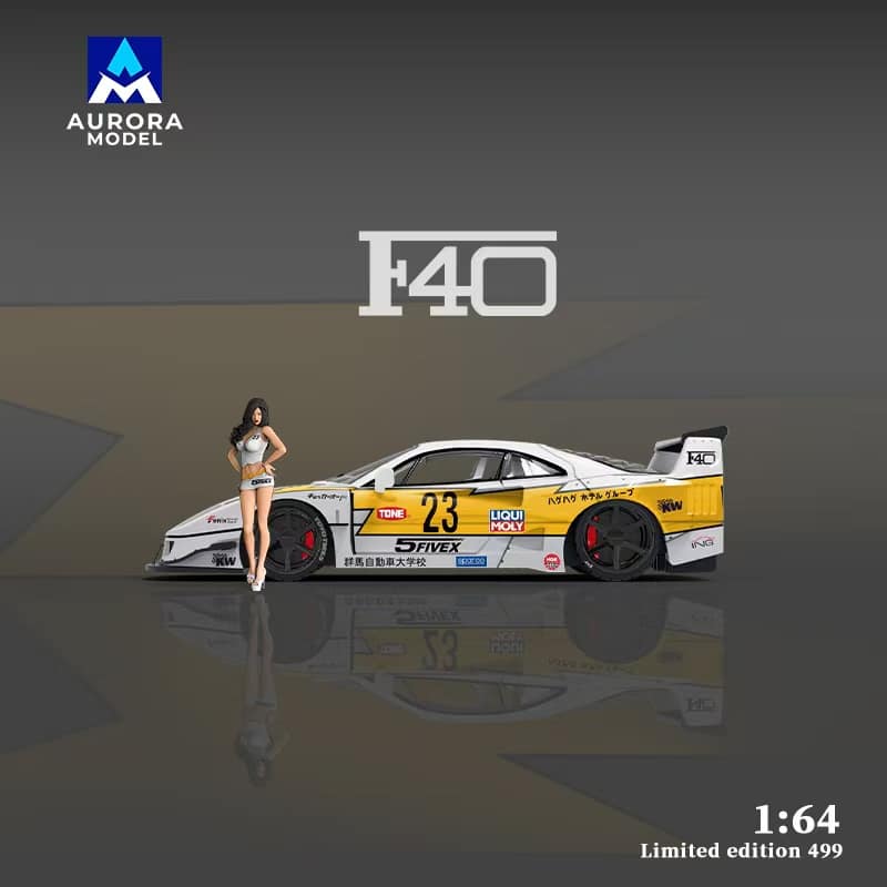 Aurora Model 1:64 Ferrari F40 Metallic Red or Yellow Lightning Livery Aussie diecast