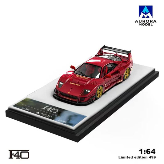 Aurora Model 1:64 Ferrari F40 Metallic Red or Yellow Lightning Livery Aussie diecast