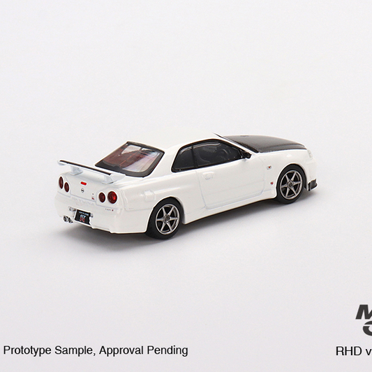 Mini GT 1:64 Nissan Skyline GT-R R34 V-Spec N1 #501 White Carbon Fibre - AUSSIE diecast