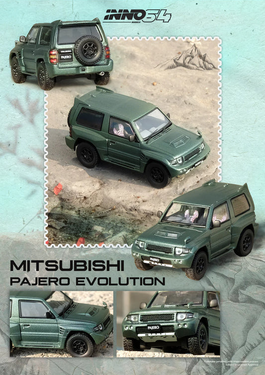 INNO64 Mitsubishi Pajero Evolution Satin Green - AUSSIE diecast