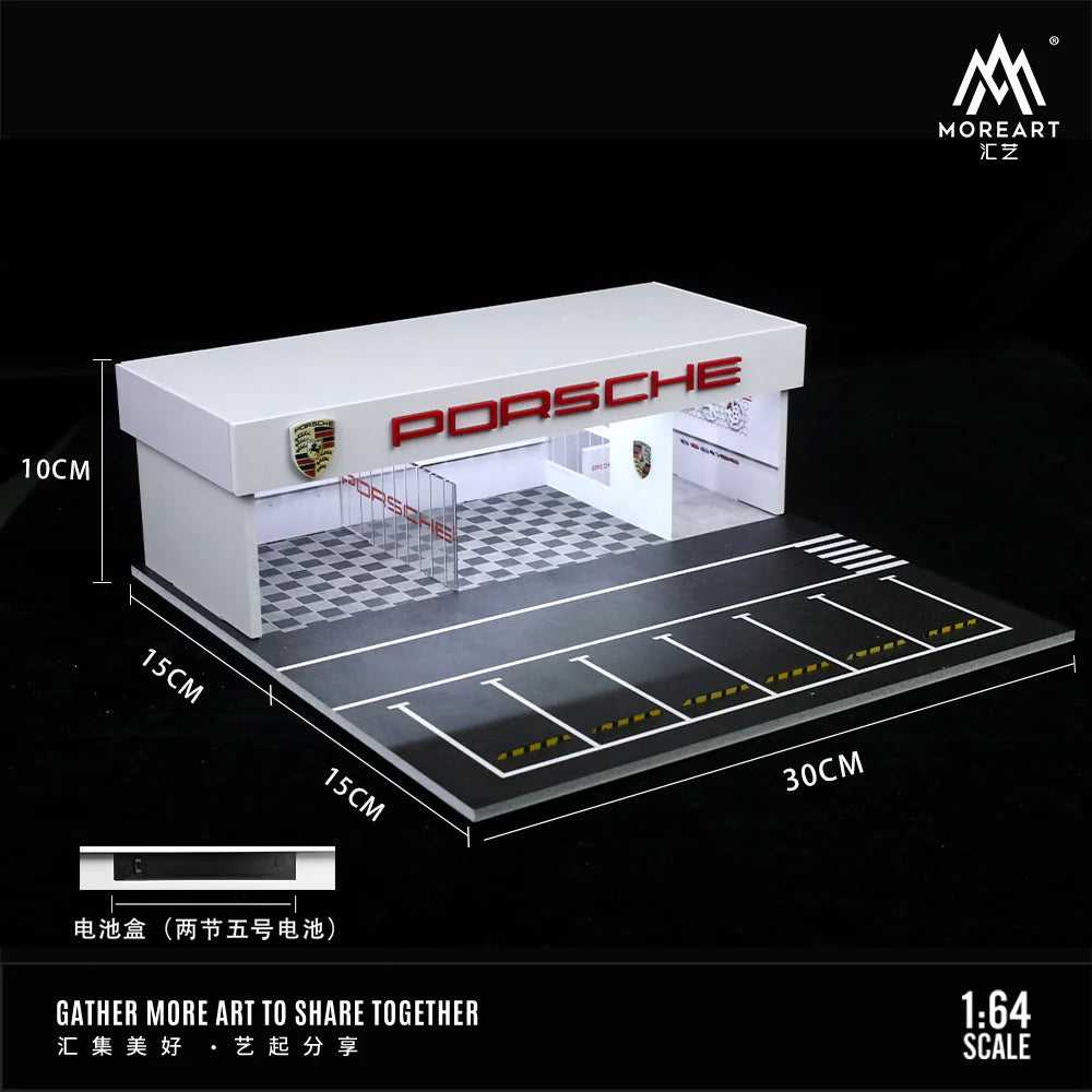 MOREART Porsche Workshop 1:64 Diorama with LED Lighting - AUSSIE diecast