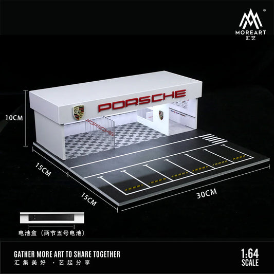 MOREART Porsche Workshop 1:64 Diorama with LED Lighting - AUSSIE diecast