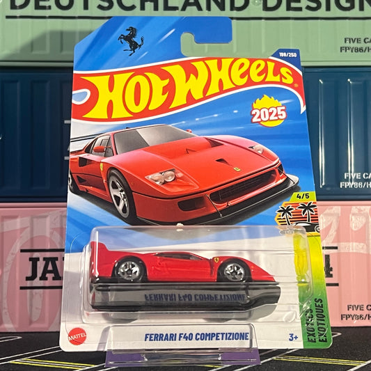 Hot Wheels 2025 Mainline Ferrari F40 Competizione 198/250 Red Long Card - AUSSIE diecast
