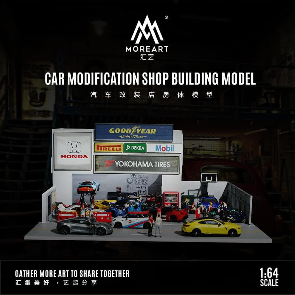 *PREORDER* MOREART Car Modification Shop 1:64 Diorama with LED Lighting - AUSSIE diecast