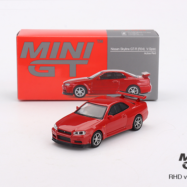 Mini GT 1:64 Nissan Skyline GT-R R34 V-Spec #796 Red - AUSSIE diecast