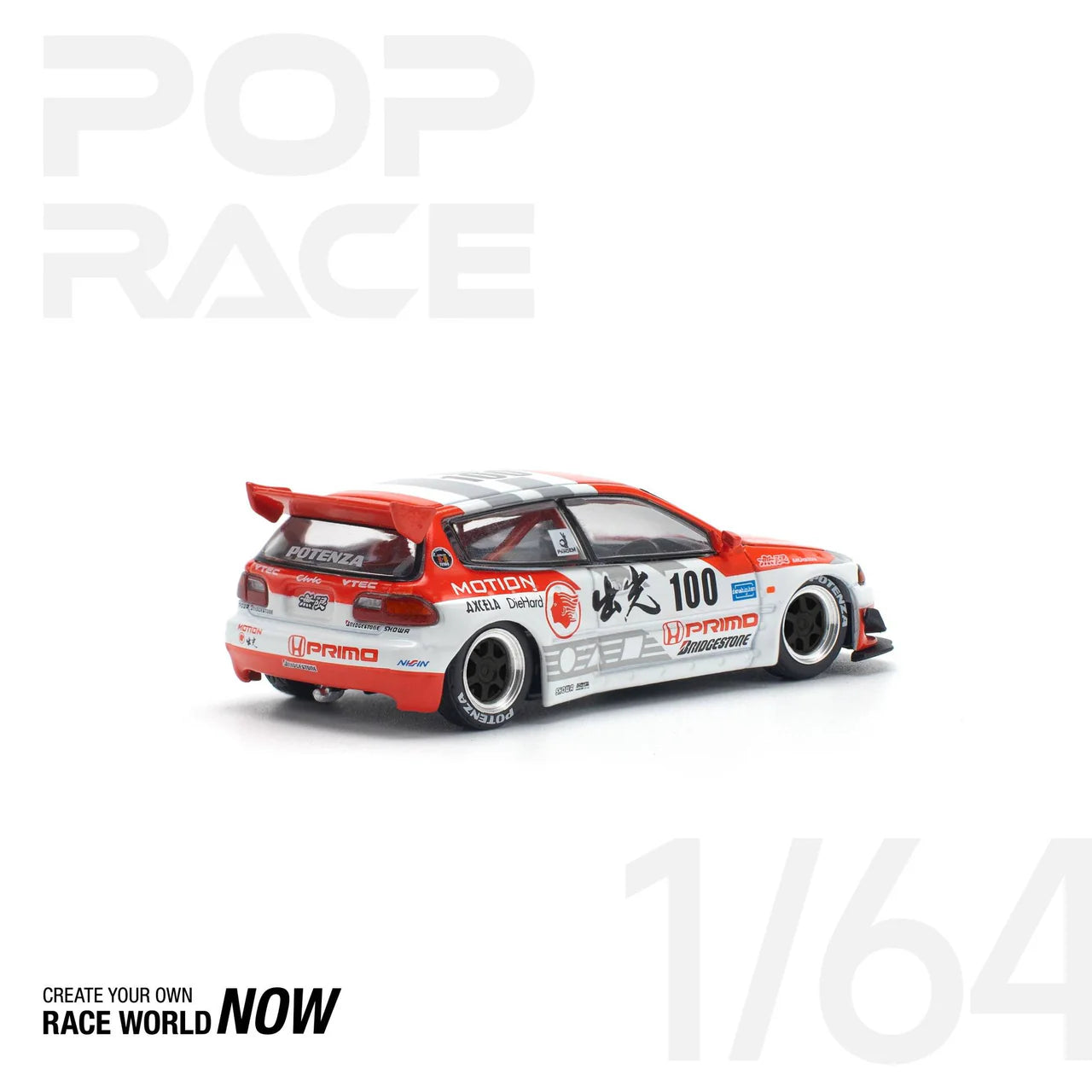 Pop Race Pandem Honda Civic EG6 v1.5 IDEMITSU MOTION INFINITE - AUSSIE diecast