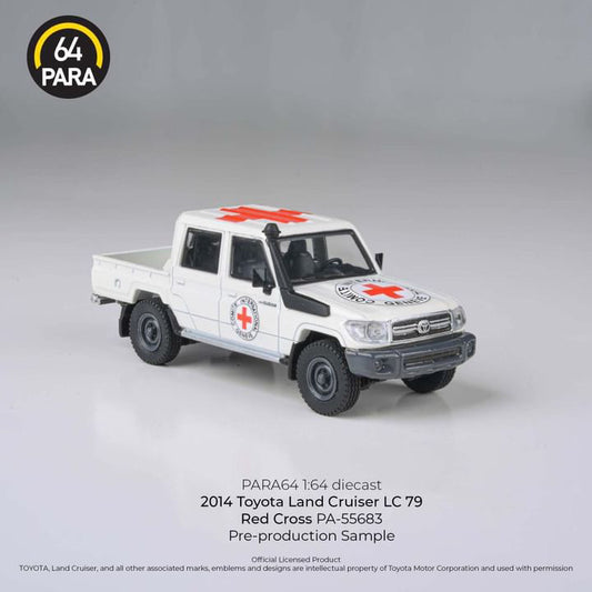 PARA64 2014 Toyota Landcruiser LC79 Dual Cab Ute White Red Cross - AUSSIE diecast