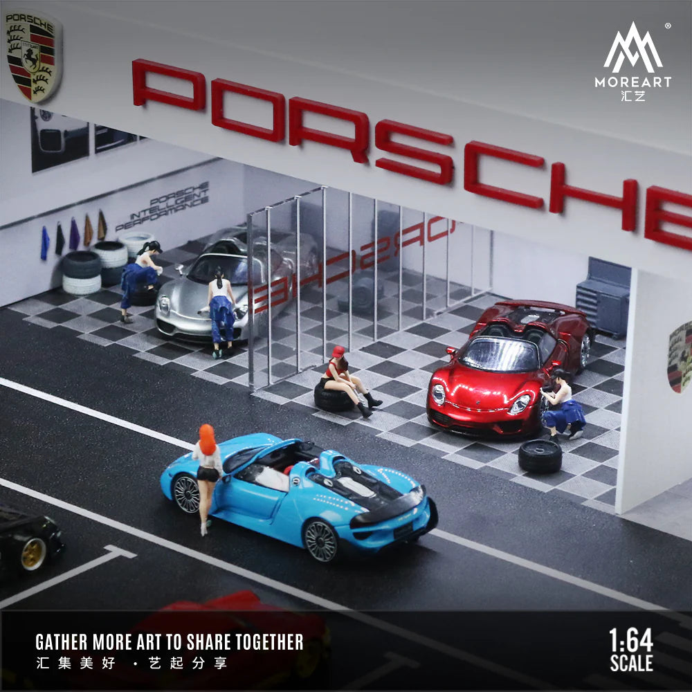 MOREART Porsche Workshop 1:64 Diorama with LED Lighting - AUSSIE diecast