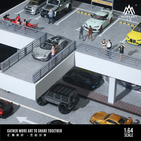 MOREART Double Layer Car Park Scene 1:64 Diorama with LED Lighting