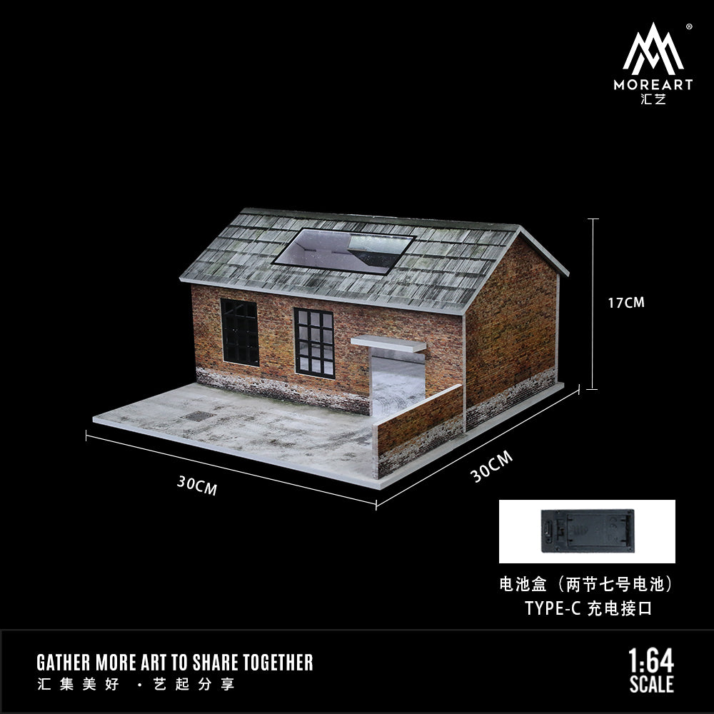 MOREART Old Factory Scene 1:64 Diorama with LED Lighting