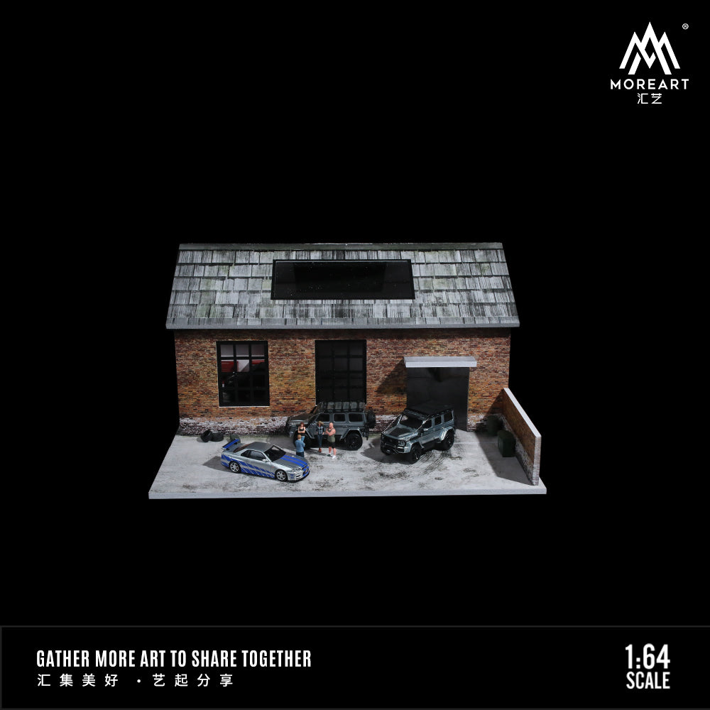 MOREART Old Factory Scene 1:64 Diorama with LED Lighting
