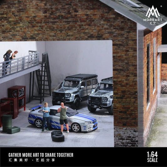 MOREART Old Factory Scene 1:64 Diorama with LED Lighting