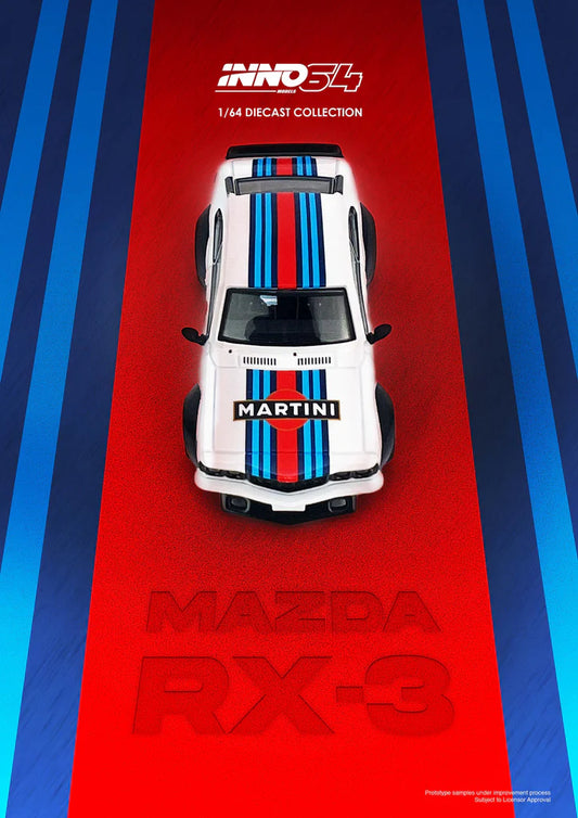 INNO64 1:64 Mazda Savanna RX3 Martini Racing Livery