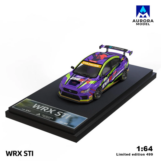 Aurora Model 1:64 Subaru WRX STI Eva Livery Purple - AUSSIE diecast