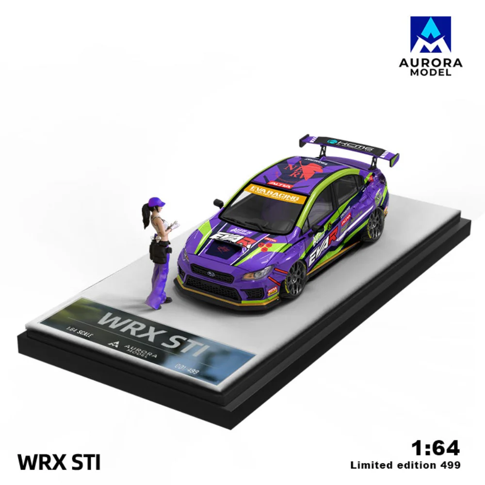 Aurora Model 1:64 Subaru WRX STI Eva Livery Purple - AUSSIE diecast