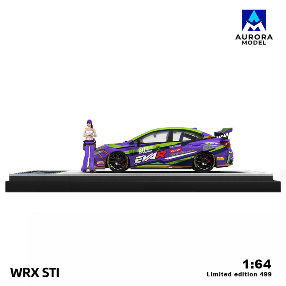 Aurora Model 1:64 Subaru WRX STI Eva Livery Purple - AUSSIE diecast