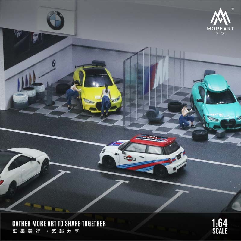 MOREART BMW Workshop 1:64 Diorama with LED Lighting