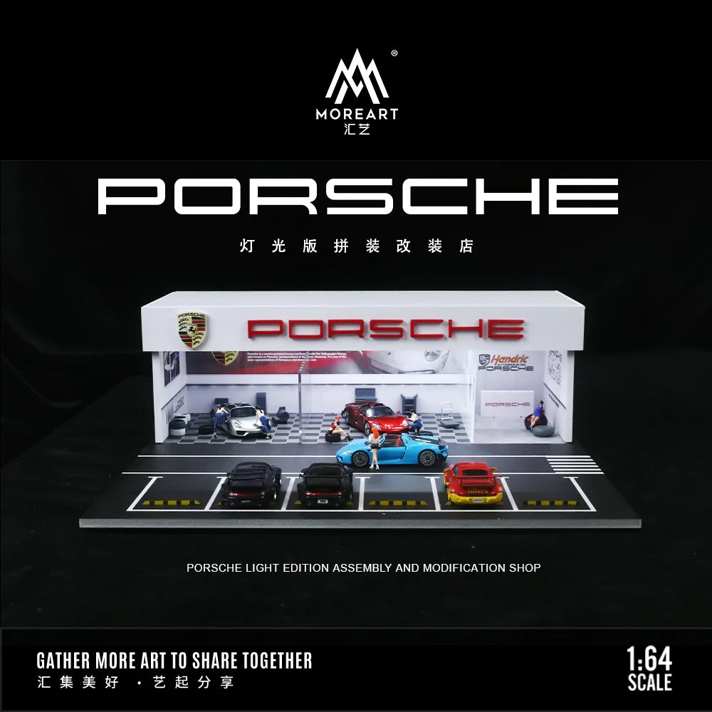 MOREART Porsche Workshop 1:64 Diorama with LED Lighting - AUSSIE diecast