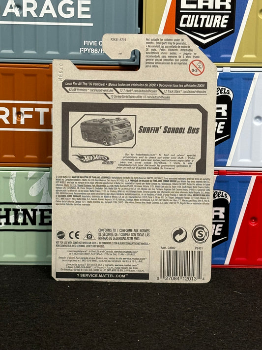 Hot Wheels 90's Surfin' School Bus Mainline Grey - AUSSIE diecast