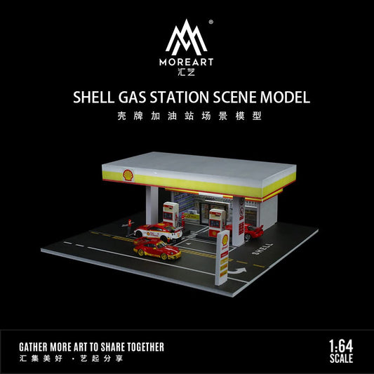 MOREART 1:64 Shell Gas Station Scene Diorama with LED Lighting - AUSSIE diecast