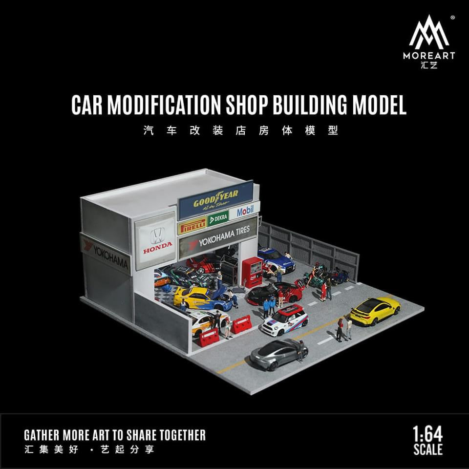 *PREORDER* MOREART Car Modification Shop 1:64 Diorama with LED Lighting - AUSSIE diecast
