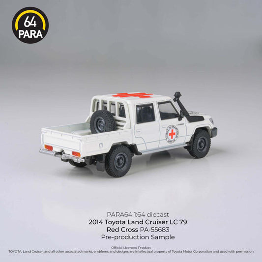 PARA64 2014 Toyota Landcruiser LC79 Dual Cab Ute White Red Cross - AUSSIE diecast