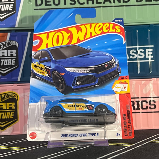 Hot Wheels 2025 Mainline 2018 Honda Civic Type R 123/250 Blue Long Card - AUSSIE diecast