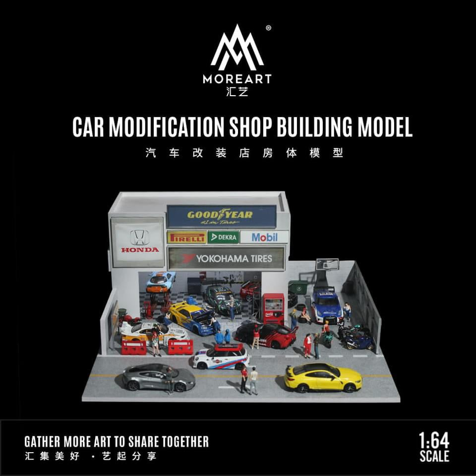 *PREORDER* MOREART Car Modification Shop 1:64 Diorama with LED Lighting - AUSSIE diecast