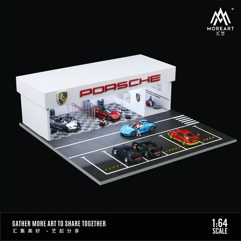 MOREART Porsche Workshop 1:64 Diorama with LED Lighting - AUSSIE diecast