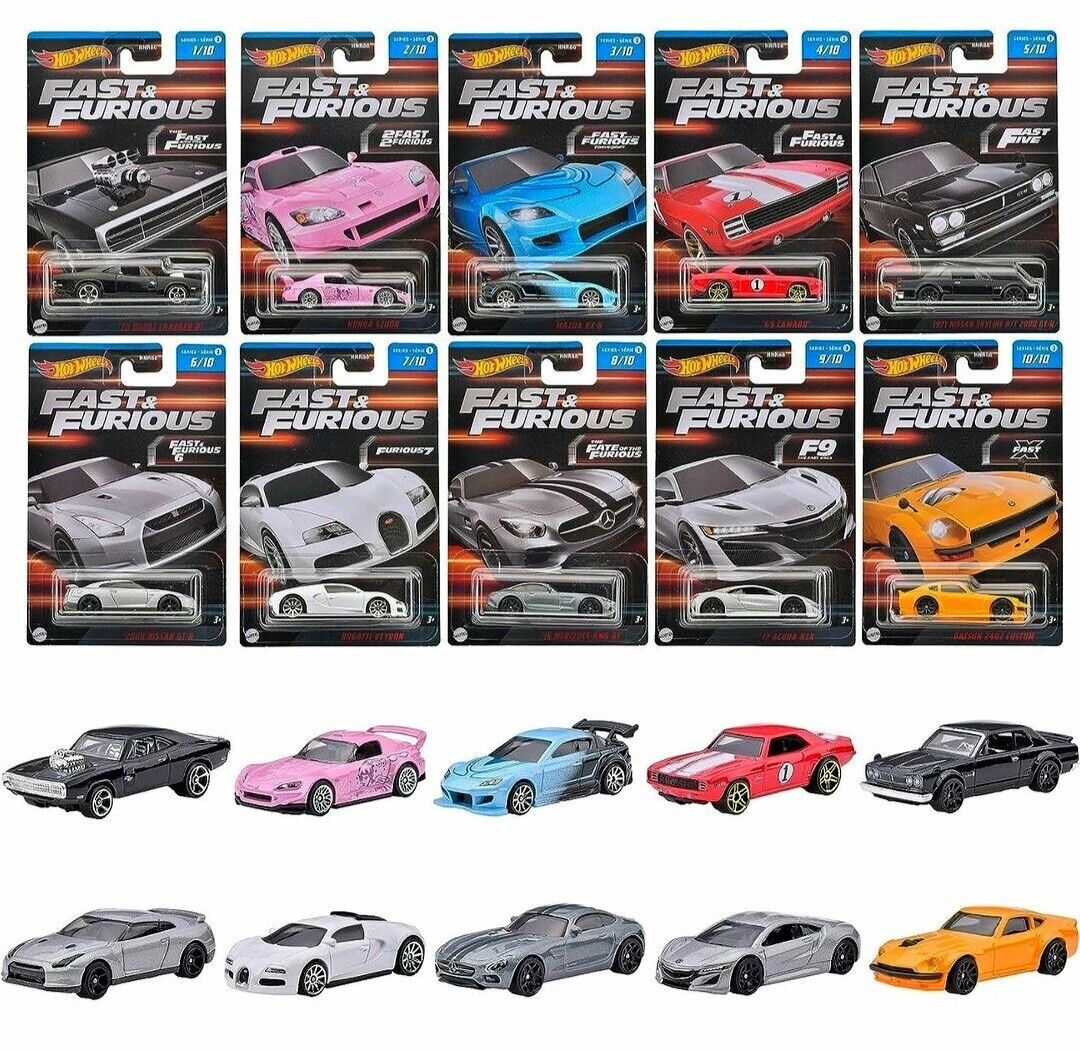 Hot Wheels 2023 Fast & Furious Mix 3 - Set of 10 (HNR88-956C) - AUSSIE diecast