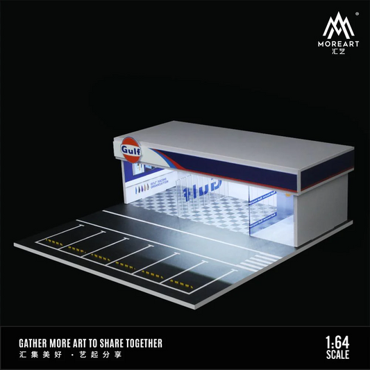 MOREART Gulf Oil Workshop 1:64 Diorama with LED Lighting - AUSSIE diecast