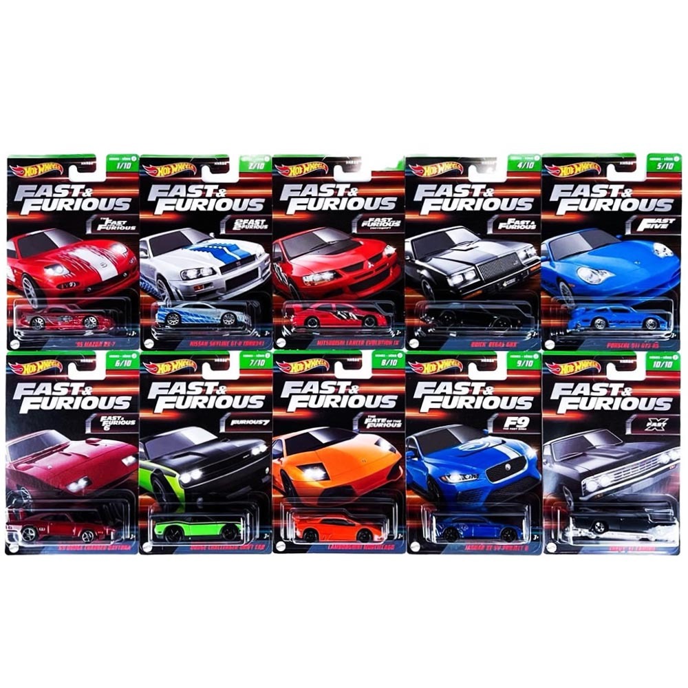 Hot Wheels 2023 Fast & Furious - Set of 10 (HNR88) - AUSSIE diecast