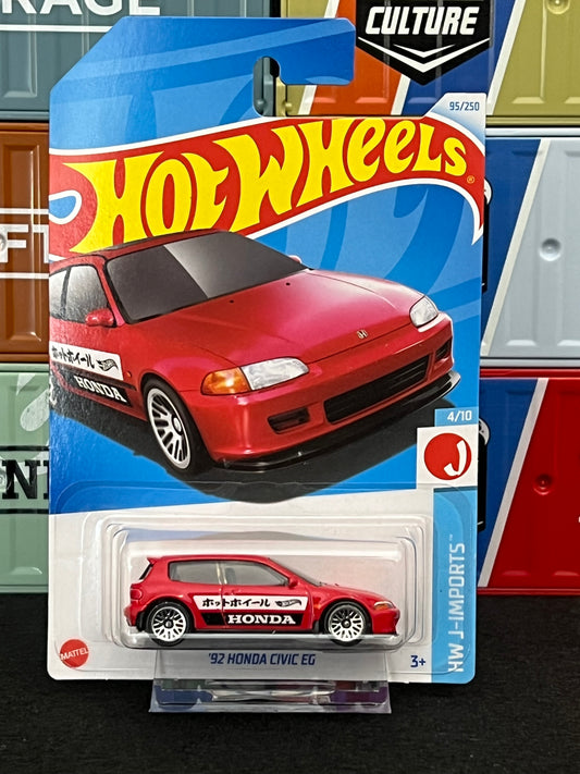 Hot Wheels 2024 '92 Honda Civic EG Red Mainline 93/250