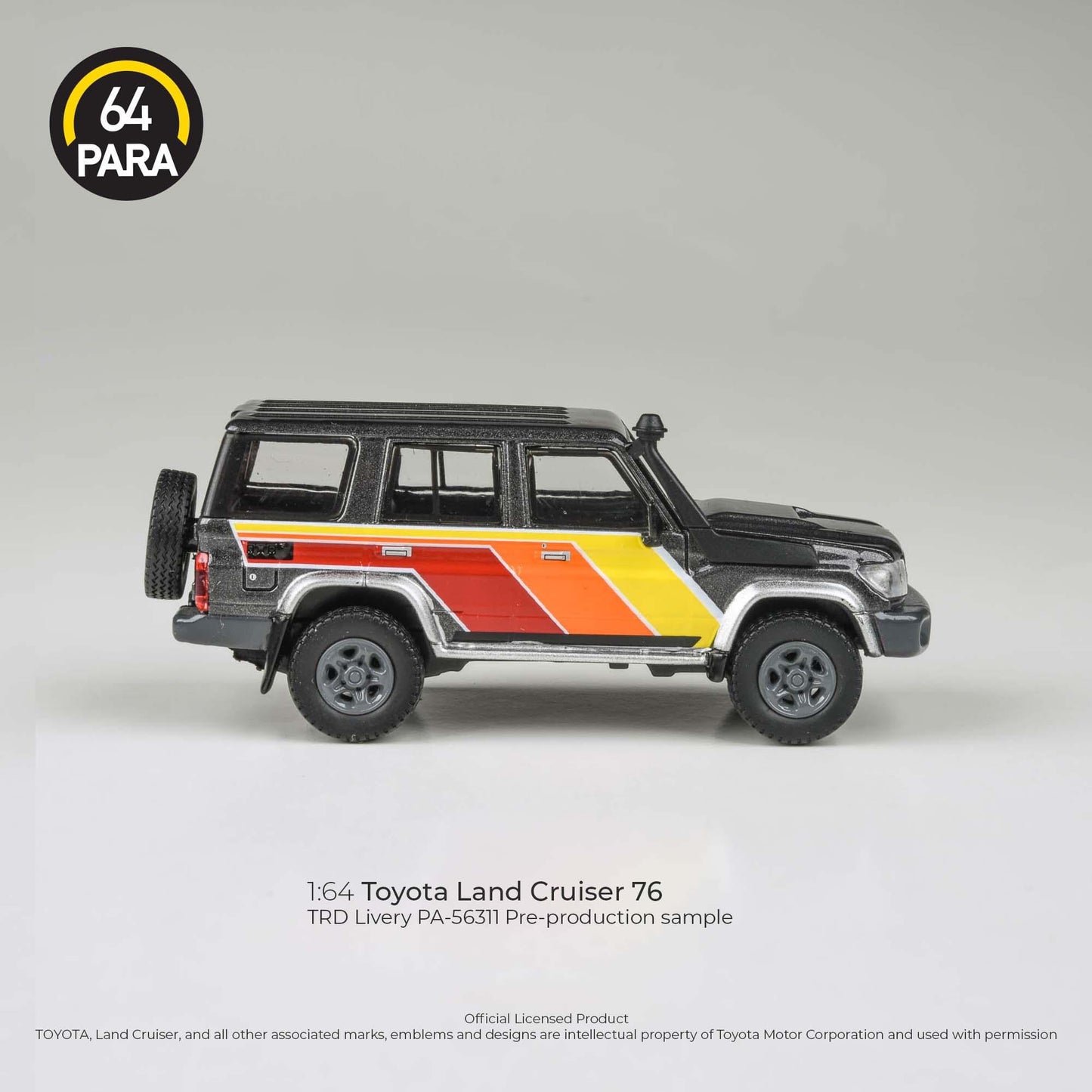 *PREORDER* PARA64 Toyota Landcruiser LC76 Station Wagon Graphite+TRD Livery - AUSSIE diecast