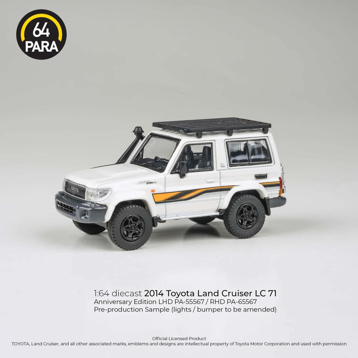 *PREORDER* PARA64 2014 Toyota Landcruiser LC71 3 door White Anniversary Edition - AUSSIE diecast