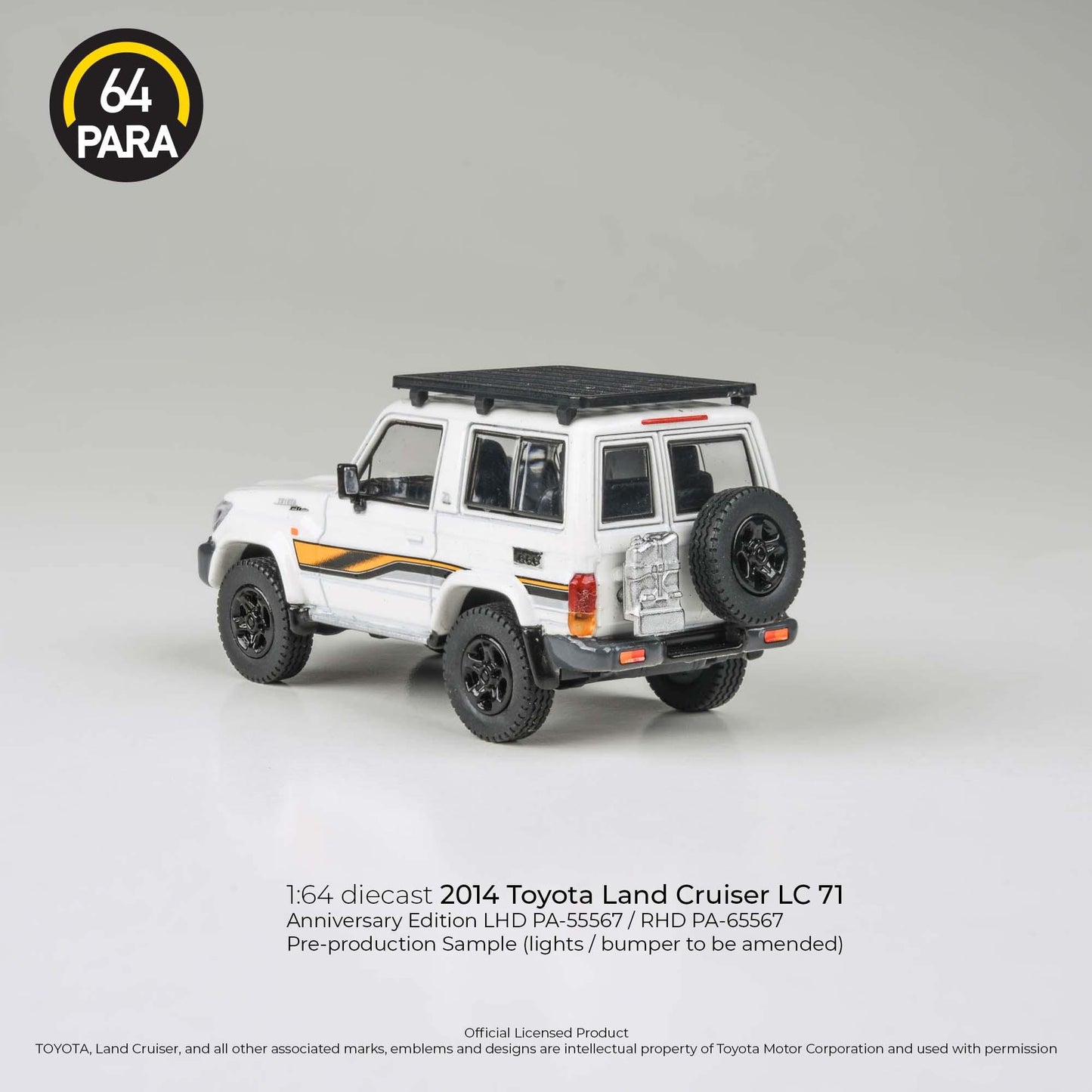 *PREORDER* PARA64 2014 Toyota Landcruiser LC71 3 door White Anniversary Edition - AUSSIE diecast