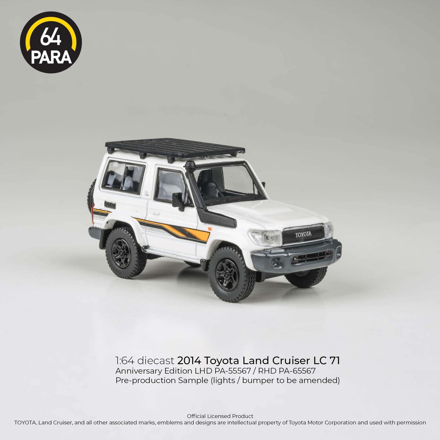 *PREORDER* PARA64 2014 Toyota Landcruiser LC71 3 door White Anniversary Edition - AUSSIE diecast