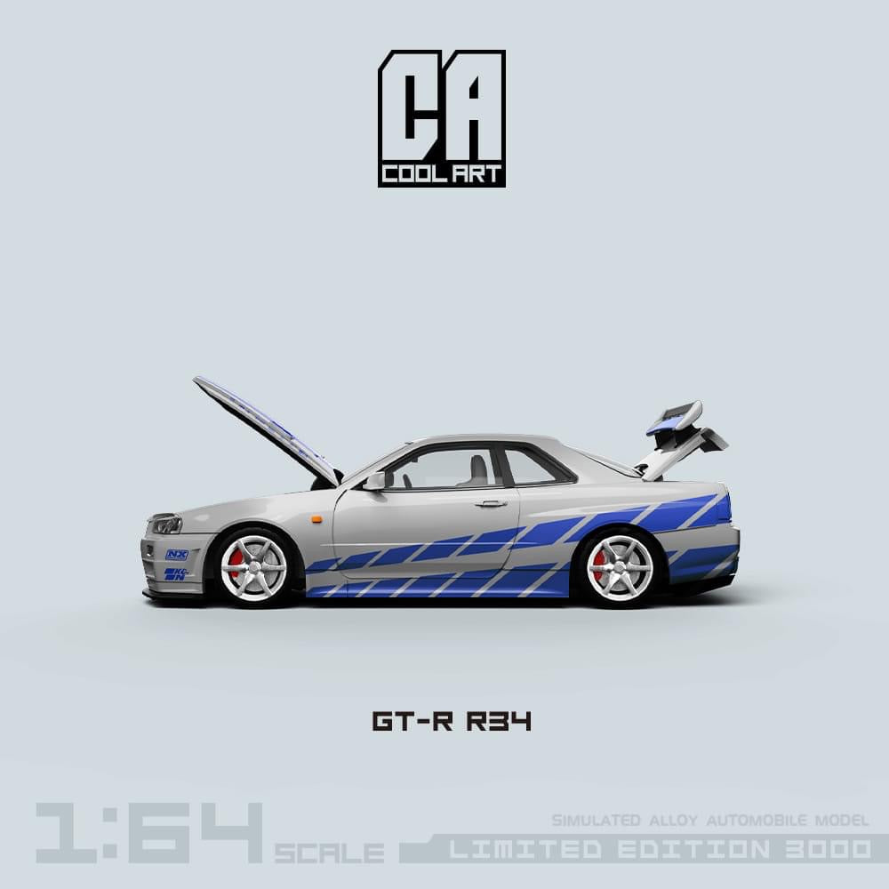 *PREORDER* COOL ART 1:64 Nissan Skyline GT-R R34 - Fast & Furious - AUSSIE diecast