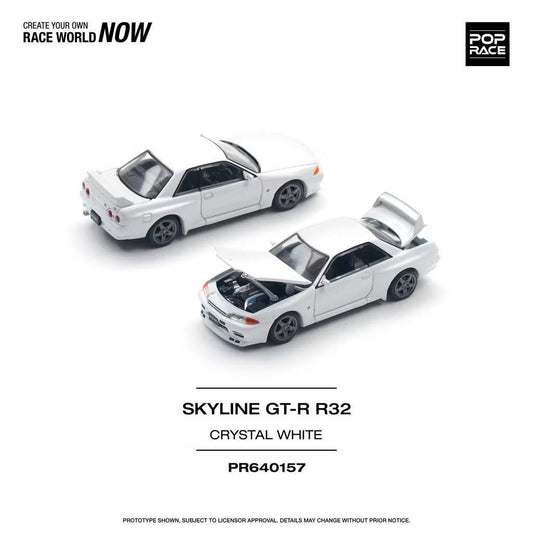 POP RACE Nissan Skyline GT-R R32 Crystal White