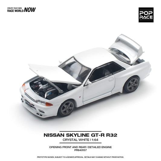 POP RACE Nissan Skyline GT-R R32 Crystal White