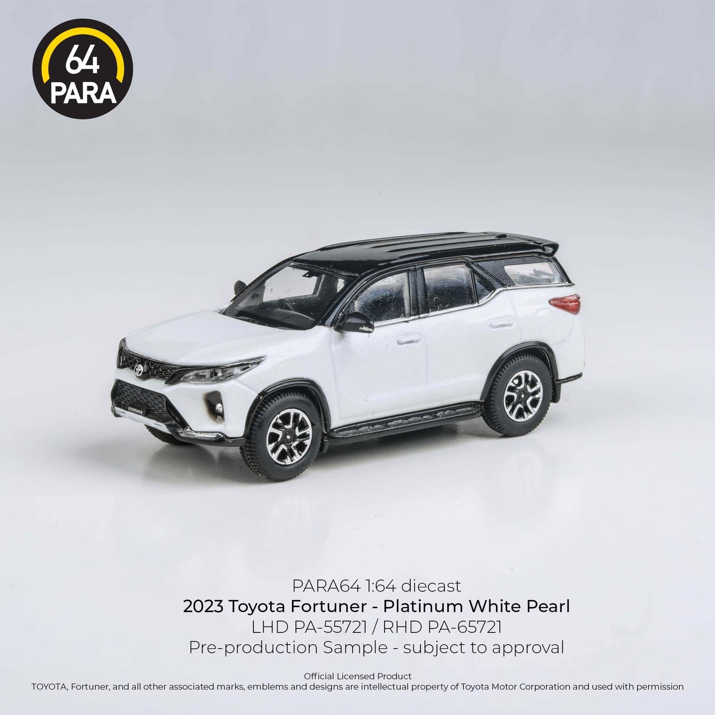 PARA64 1:64 2023 Toyota Fortuna - White Pearl - AUSSIE diecast