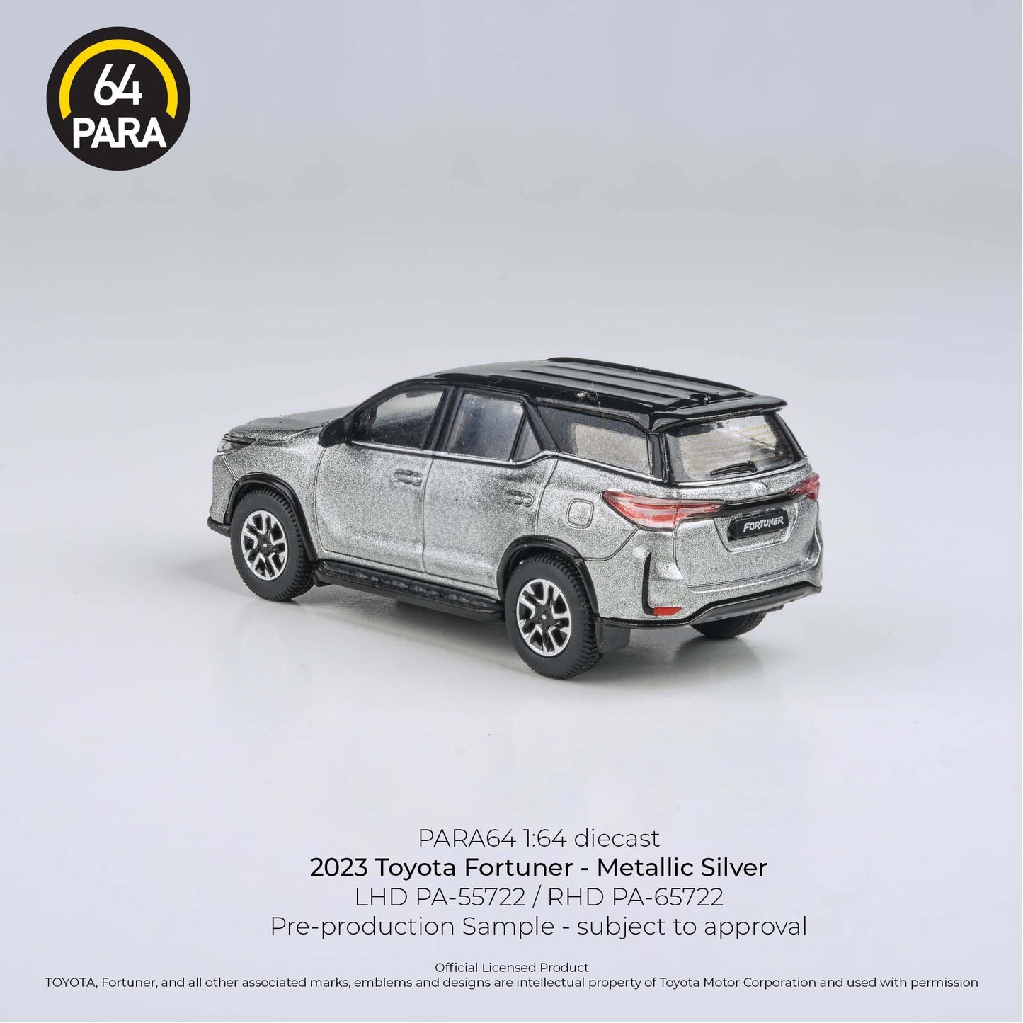 PARA64 1:64 2023 Toyota Fortuna - Silver - AUSSIE diecast