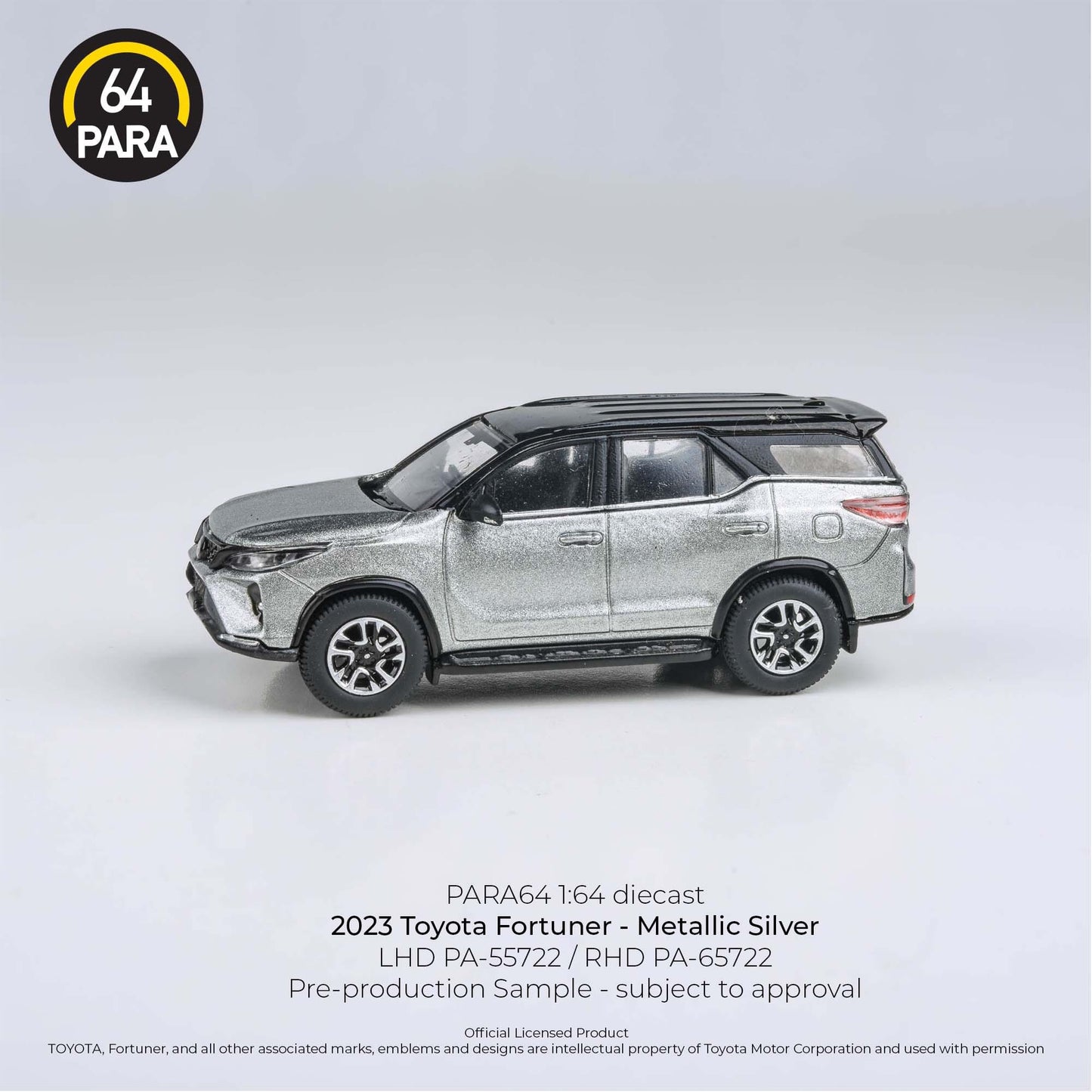 PARA64 1:64 2023 Toyota Fortuna - Silver - AUSSIE diecast